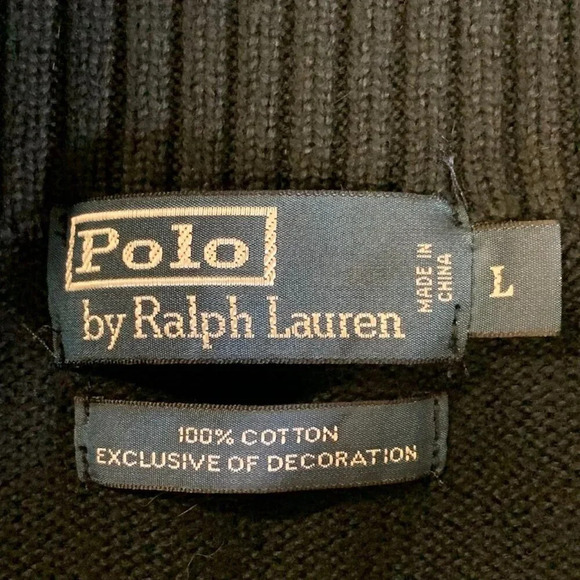 Polo By Ralph Lauren Men's Cotton Tight Knit 1/4‎ Zip Pullover Sweater Size L - Picture 6 of 11